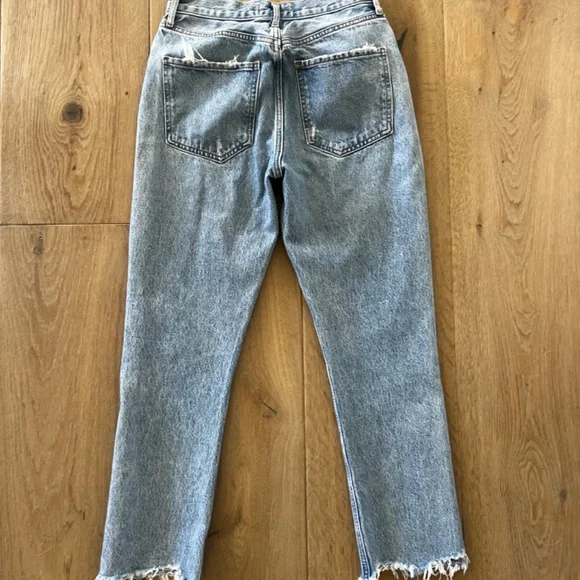 AGOLDE 90’s Crop JeanRaw Frayed Hems 100% Cotton Rigid High Rise 26